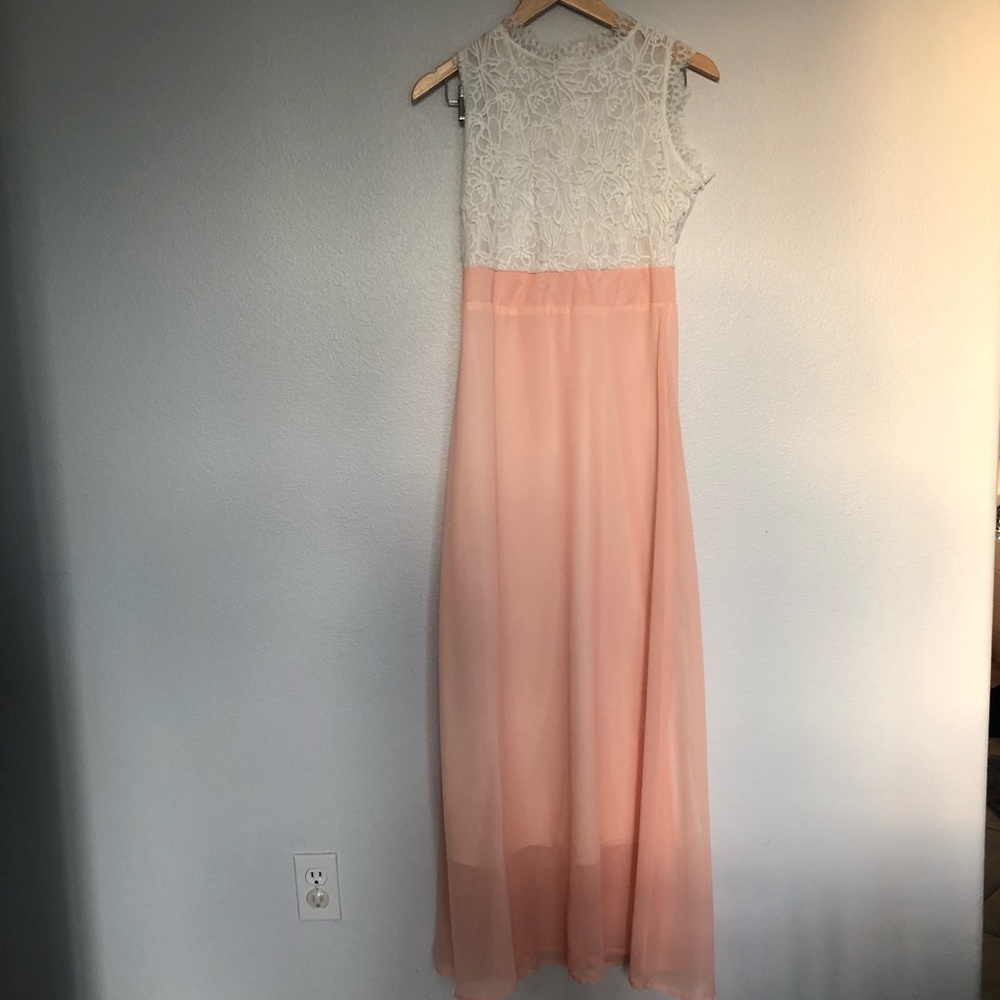 White lace maxi dress